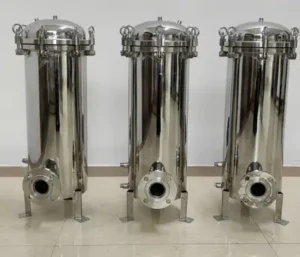 What is the flow rate range for multi cartridge filter housing