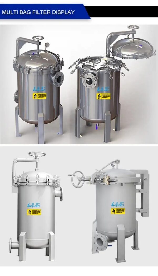 Stainless steel SUS 316L Multi Bag Cartridge Housing